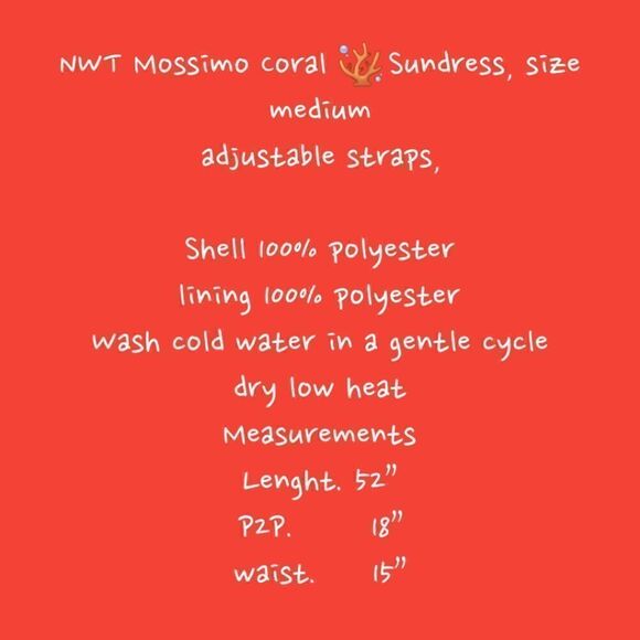 🦋Mossimo Coral sundress sleeveless Maxi dress. With side slit size M NWT - Picture 11 of 13